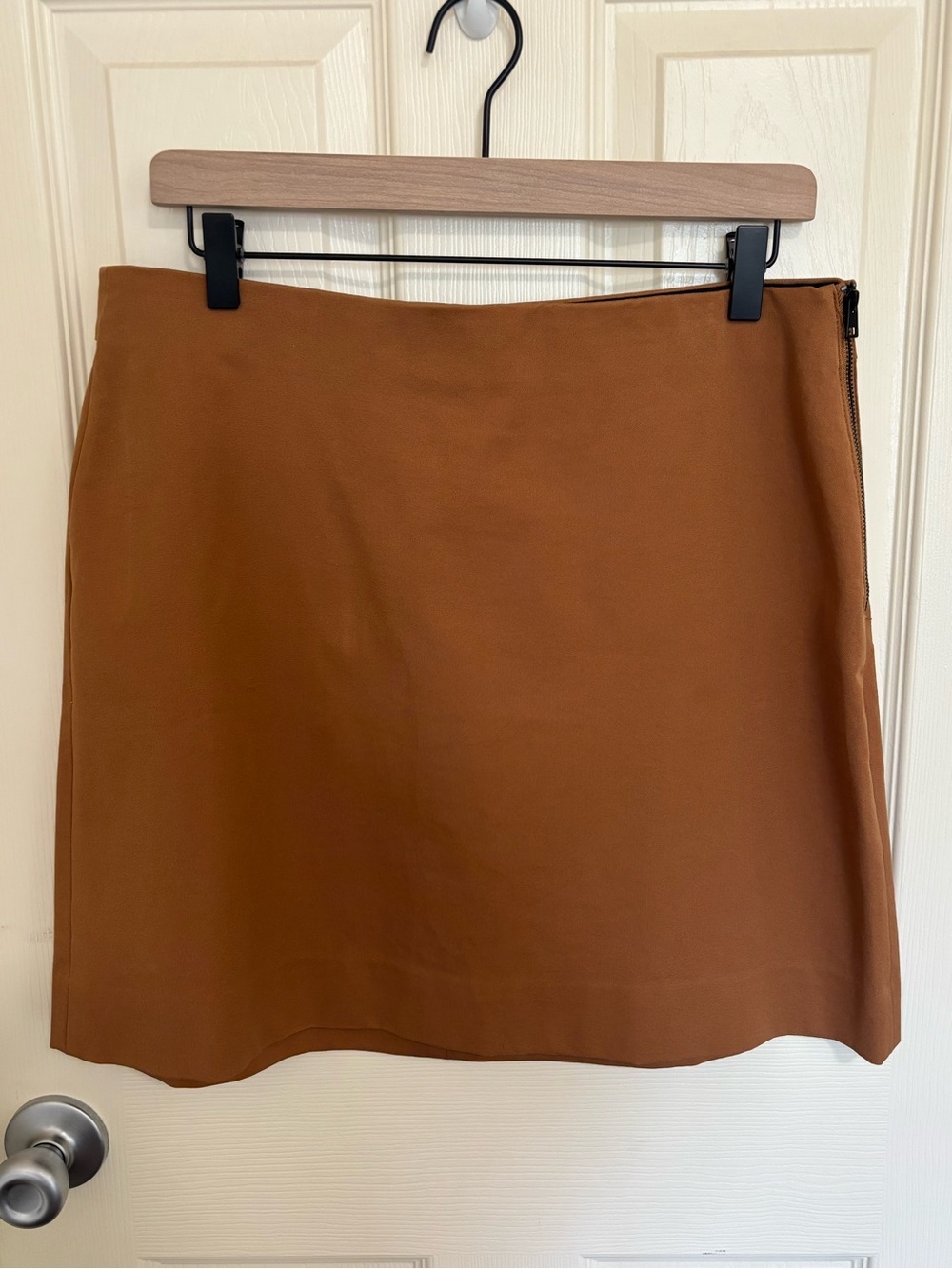 Everlane Brown Cotton Skirt Minimalist Stretch A‑Line Neutral Capsule Wardrobe - Picture 2 of 5